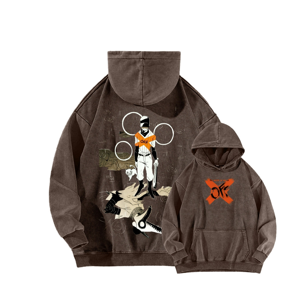 OFF Unisex Washed Hoodie 2512000424