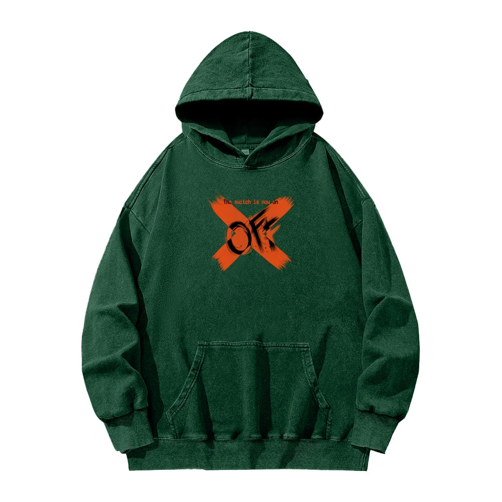 OFF Unisex Washed Hoodie 2512000424