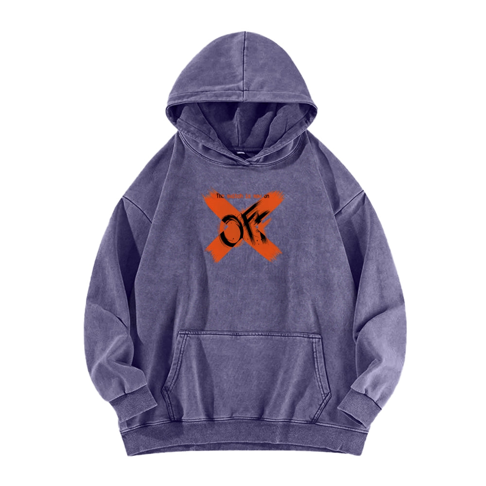 OFF Unisex Washed Hoodie 2512000424
