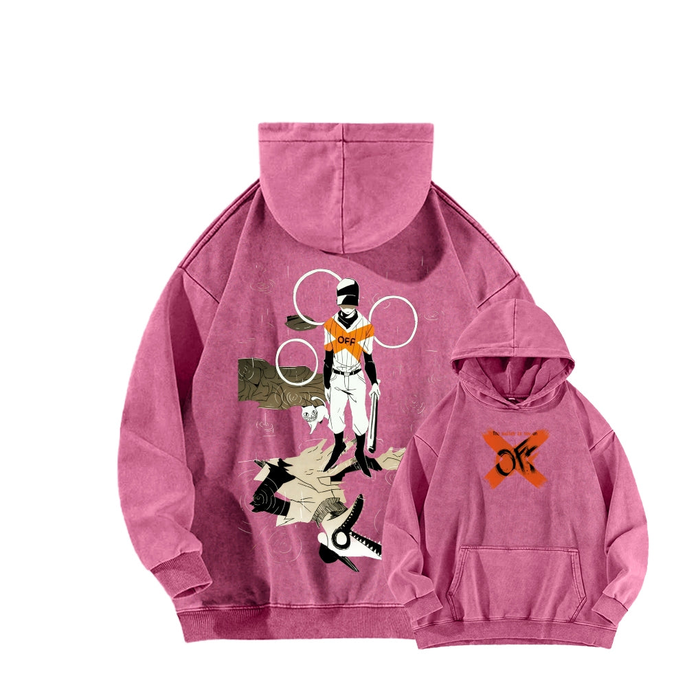 OFF Unisex Washed Hoodie 2512000424