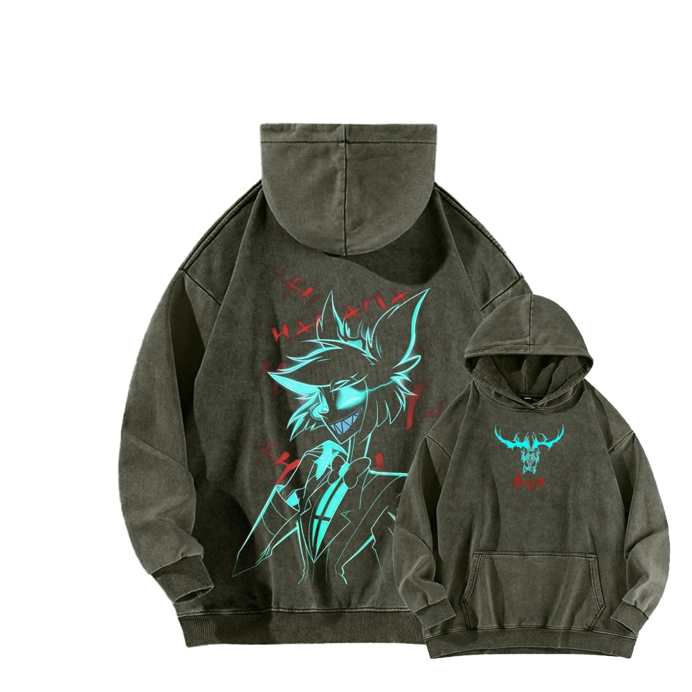 Hazbin Hotel Unisex Washed Hoodie 2512002802