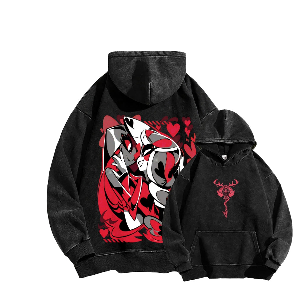 Hazbin Hotel Unisex Washed Hoodie 2512002813