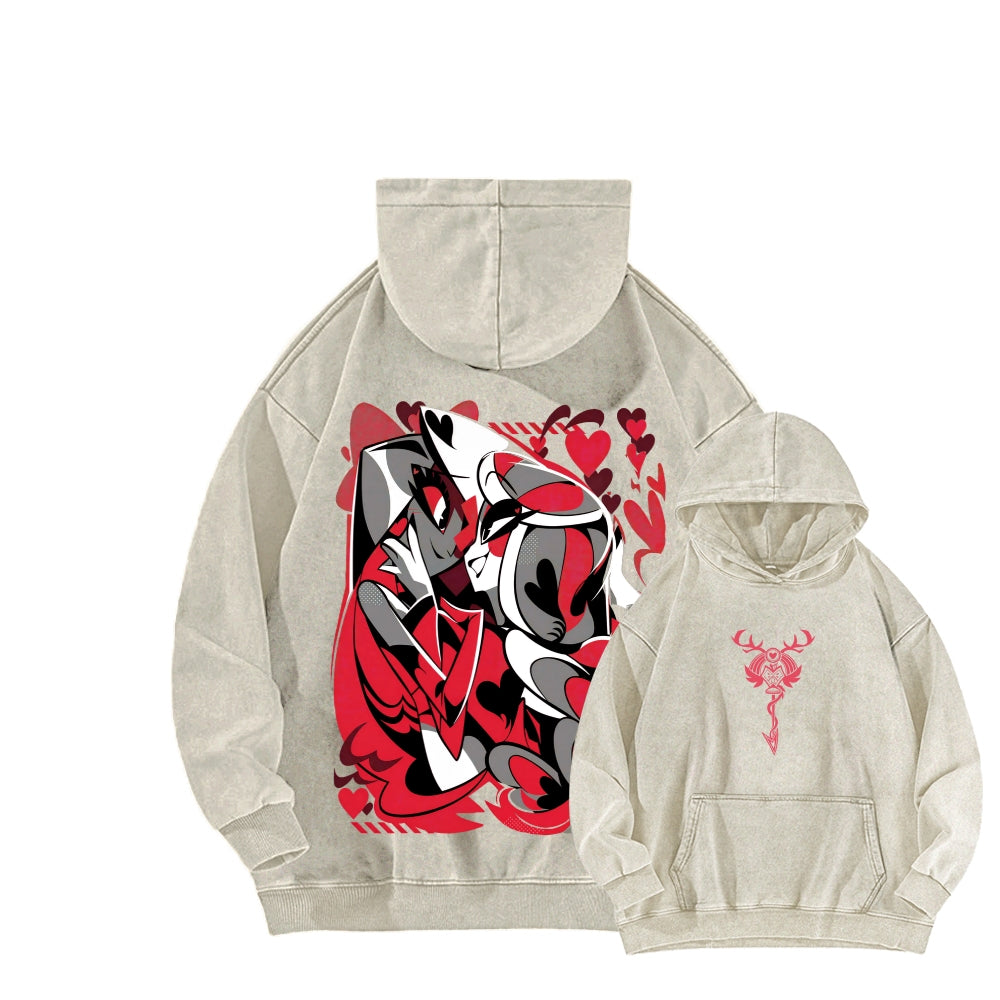 Hazbin Hotel Unisex Washed Hoodie 2512002813