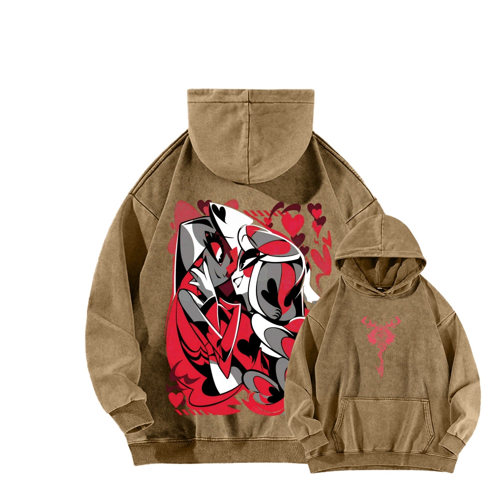 Hazbin Hotel Unisex Washed Hoodie 2512002813