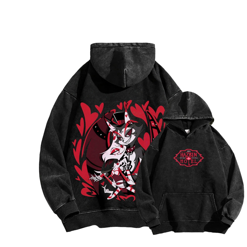 Hazbin Hotel Unisex Washed Hoodie 2512002821