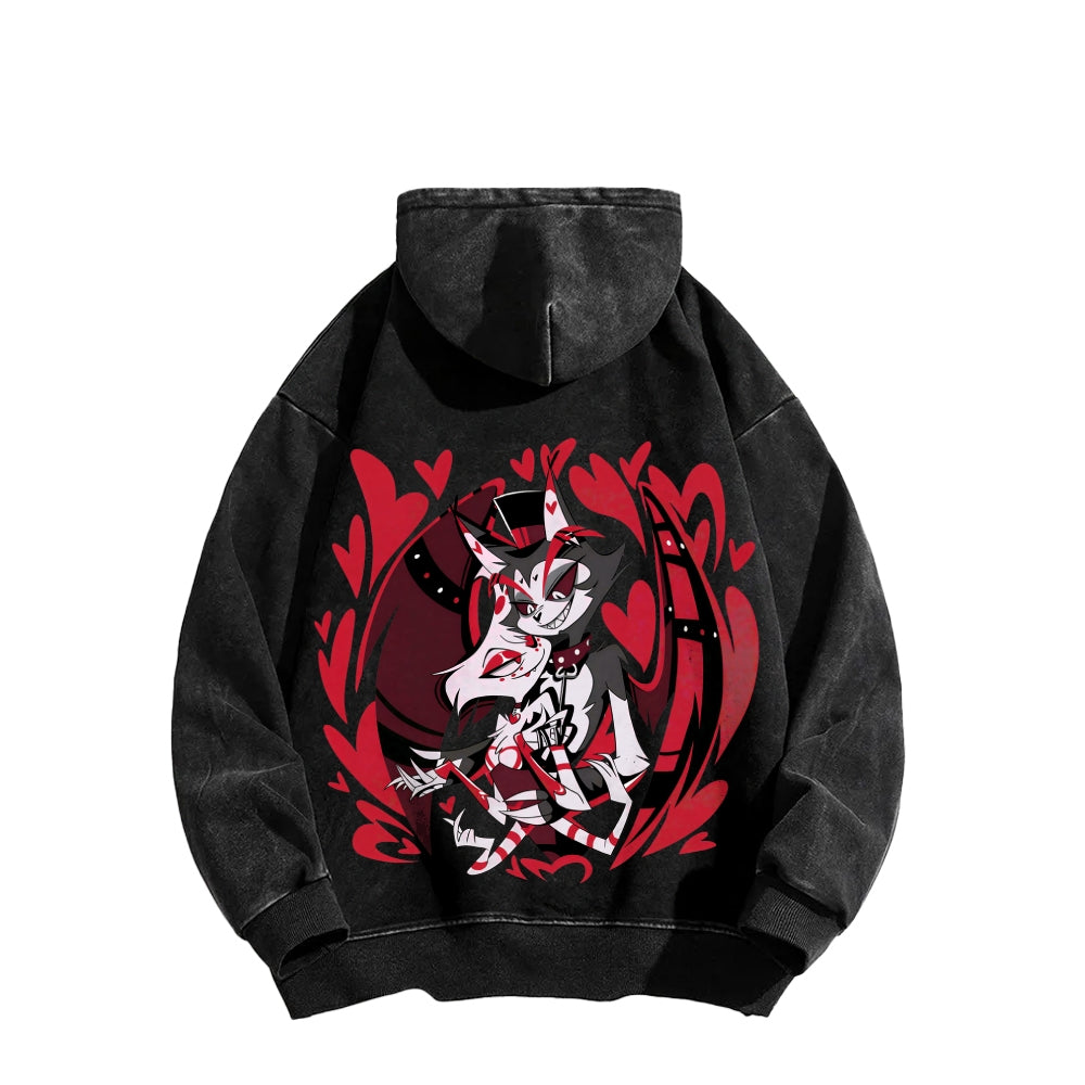 Hazbin Hotel Unisex Washed Hoodie 2512002821