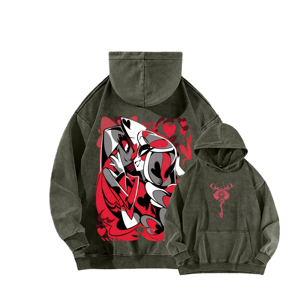Hazbin Hotel Unisex Washed Hoodie 2512002813