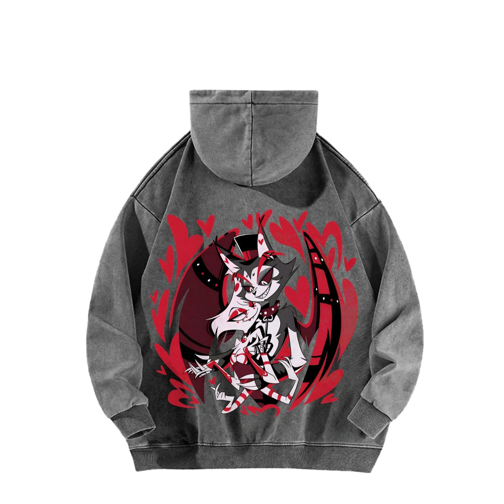 Hazbin Hotel Unisex Washed Hoodie 2512002821