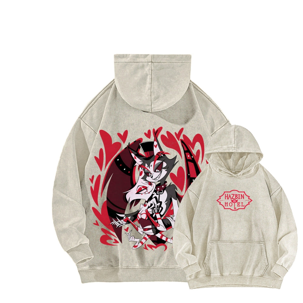 Hazbin Hotel Unisex Washed Hoodie 2512002821