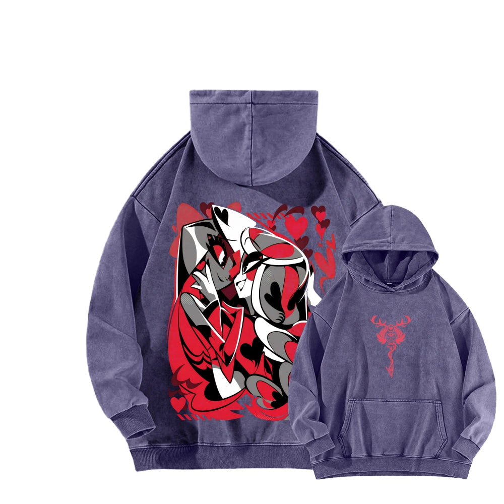 Hazbin Hotel Unisex Washed Hoodie 2512002813