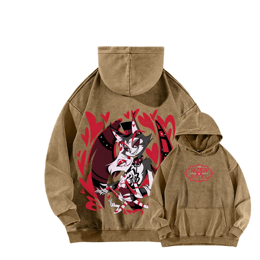 Hazbin Hotel Unisex Washed Hoodie 2512002821