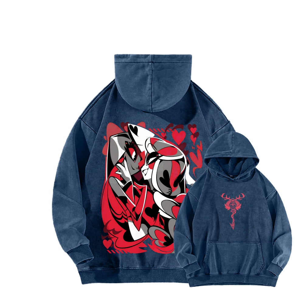 Hazbin Hotel Unisex Washed Hoodie 2512002813