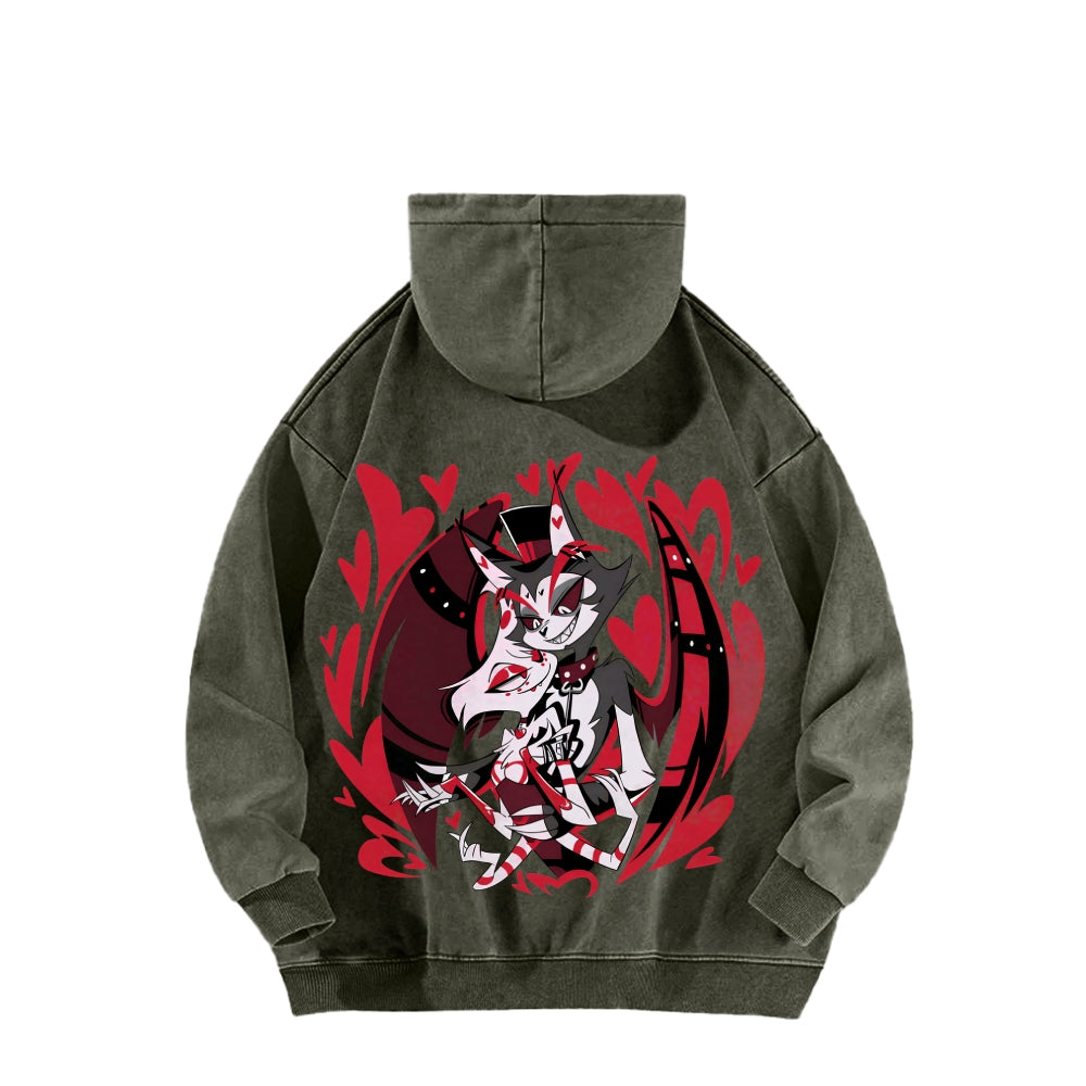 Hazbin Hotel Unisex Washed Hoodie 2512002821