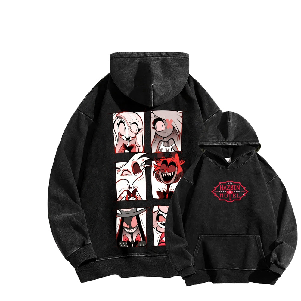 Hazbin Hotel Unisex Washed Hoodie 2512002832