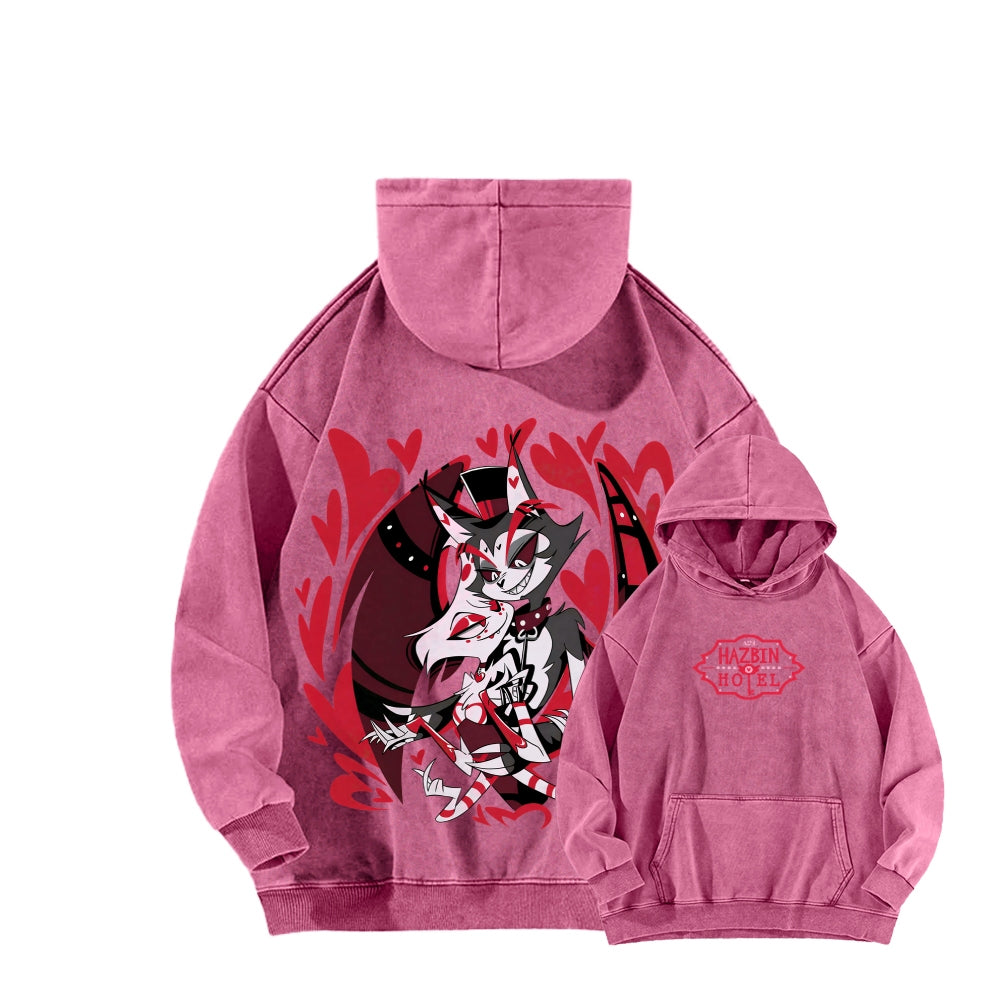 Hazbin Hotel Unisex Washed Hoodie 2512002821