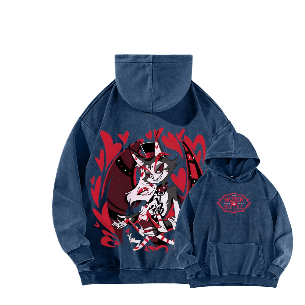 Hazbin Hotel Unisex Washed Hoodie 2512002821