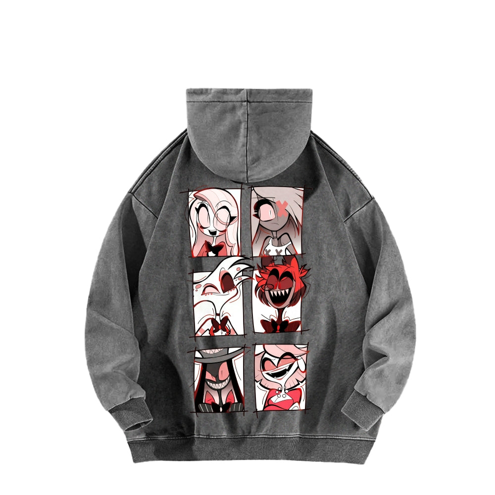 Hazbin Hotel Unisex Washed Hoodie 2512002832