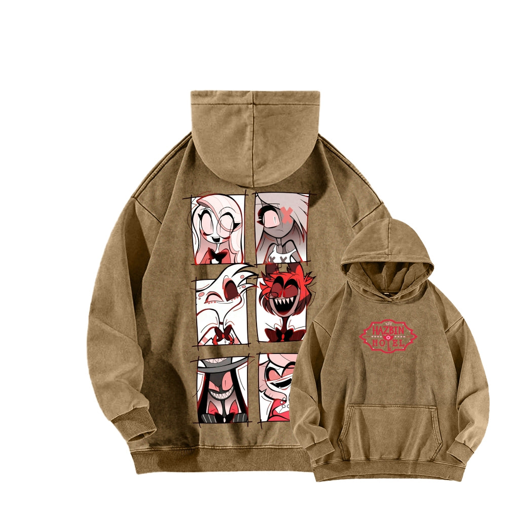 Hazbin Hotel Unisex Washed Hoodie 2512002832