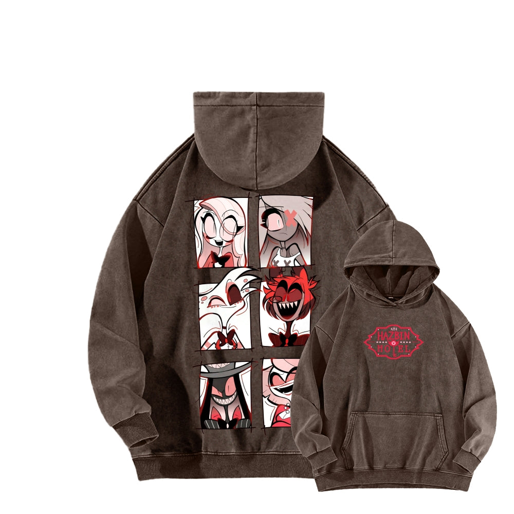 Hazbin Hotel Unisex Washed Hoodie 2512002832