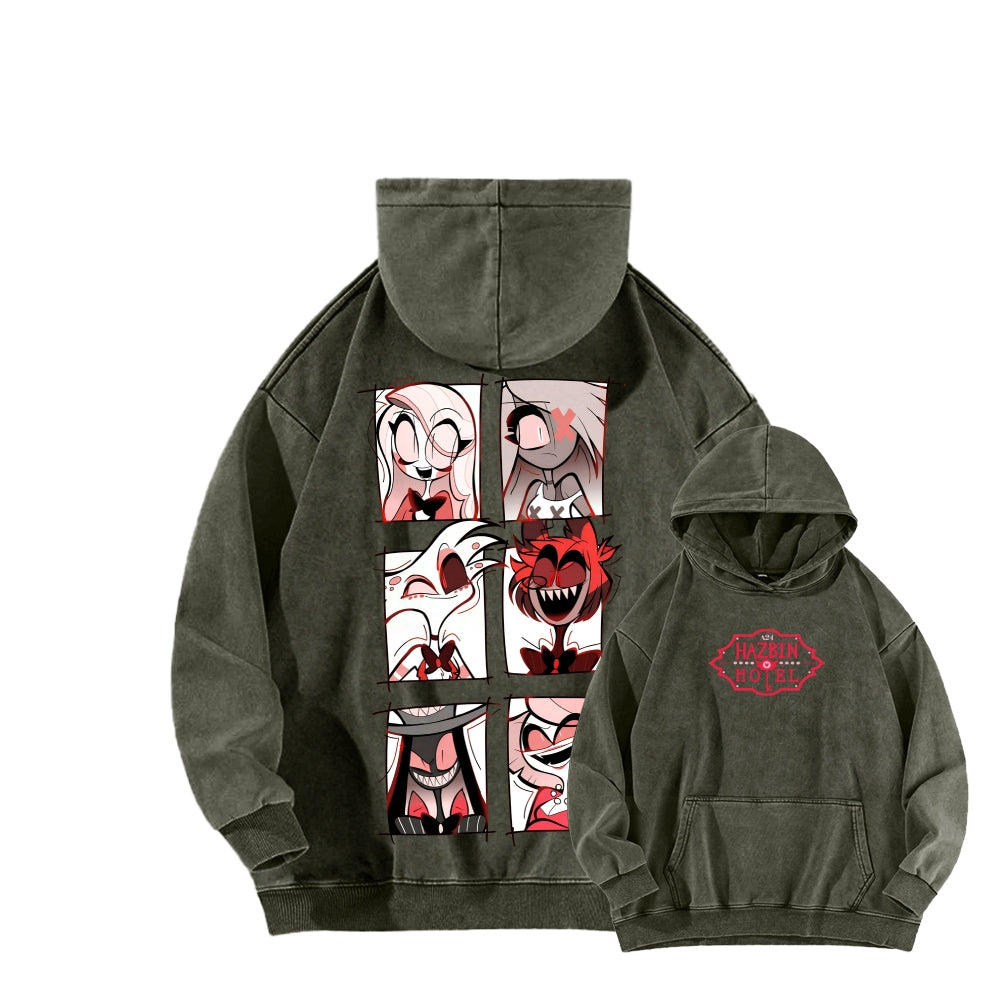 Hazbin Hotel Unisex Washed Hoodie 2512002832
