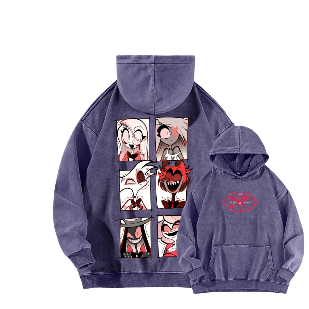 Hazbin Hotel Unisex Washed Hoodie 2512002832
