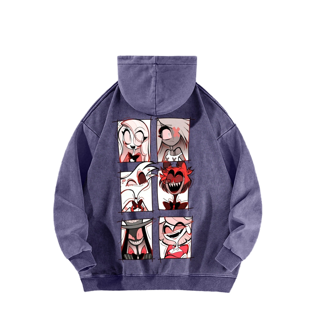 Hazbin Hotel Unisex Washed Hoodie 2512002832