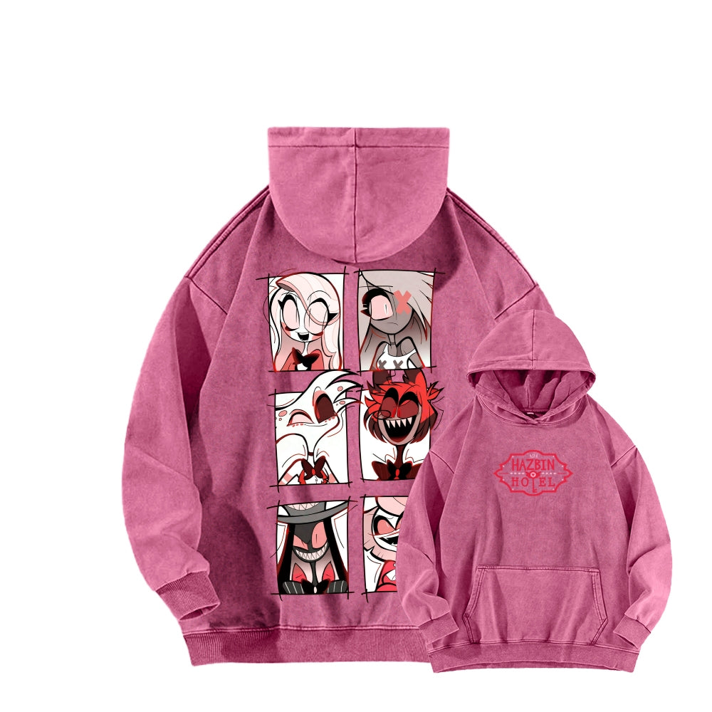 Hazbin Hotel Unisex Washed Hoodie 2512002832