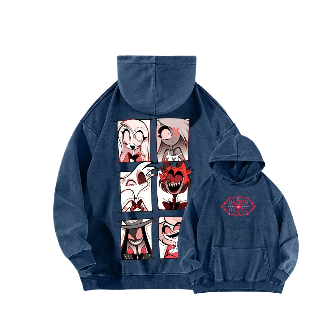 Hazbin Hotel Unisex Washed Hoodie 2512002832