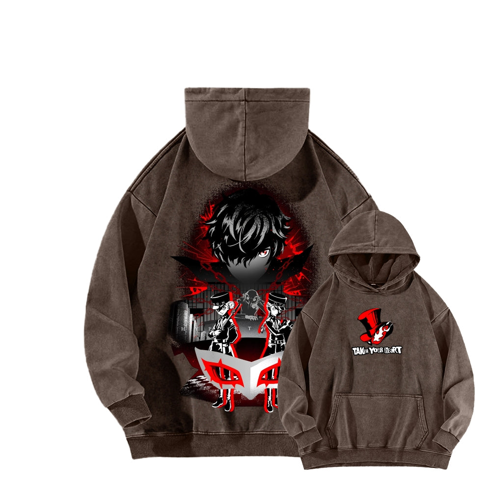 Persona Unisex Washed Hoodie 2512004307