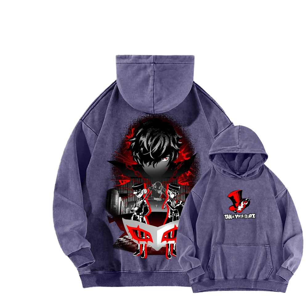 Persona Unisex Washed Hoodie 2512004307