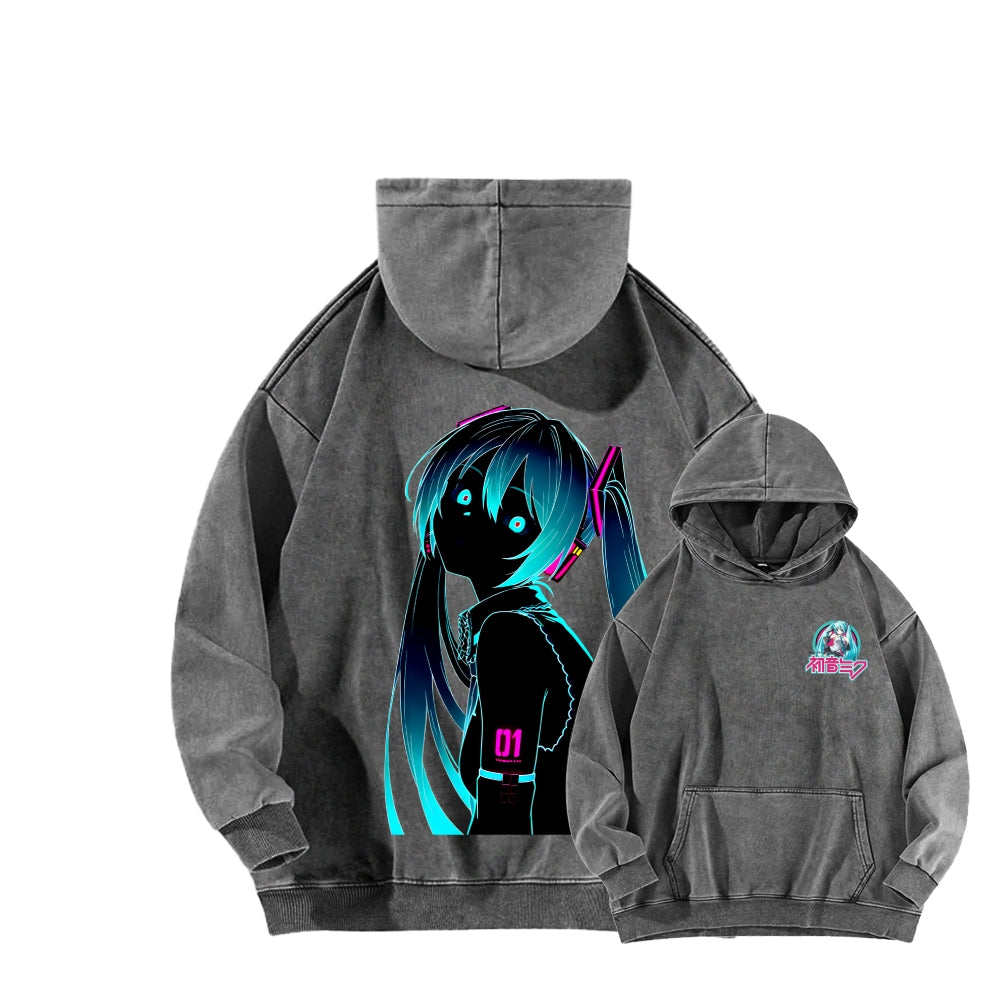 Hatsune Miku Unisex Washed Hoodie 2512006313