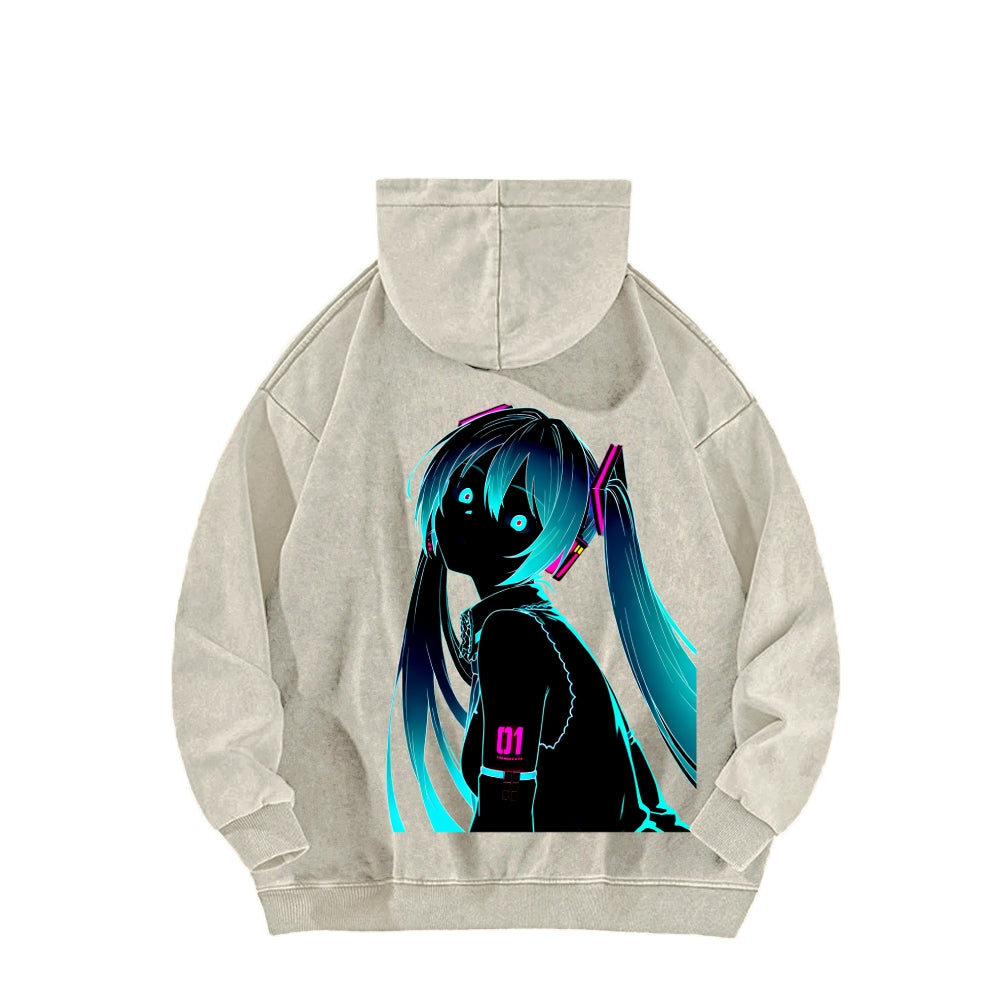 Hatsune Miku Unisex Washed Hoodie 2512006313