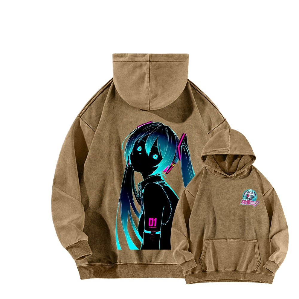 Hatsune Miku Unisex Washed Hoodie 2512006313