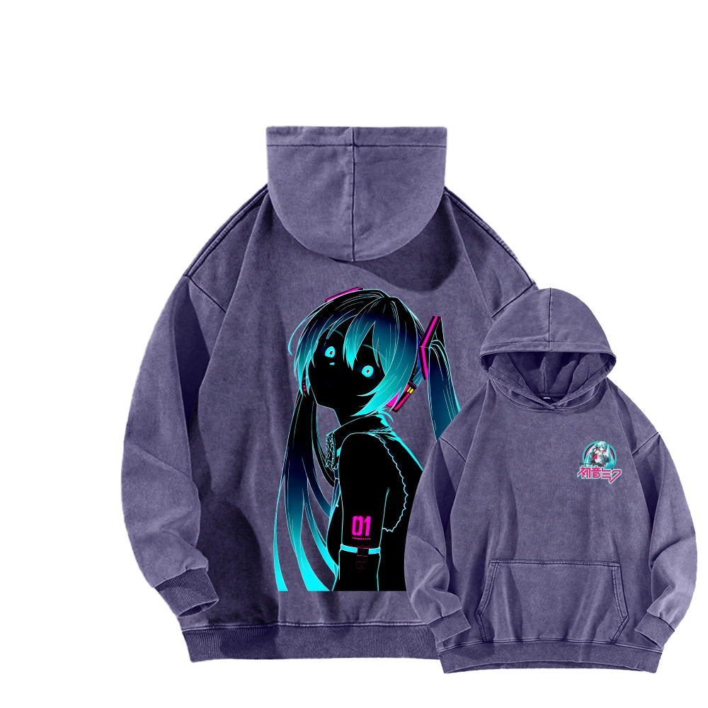 Hatsune Miku Unisex Washed Hoodie 2512006313