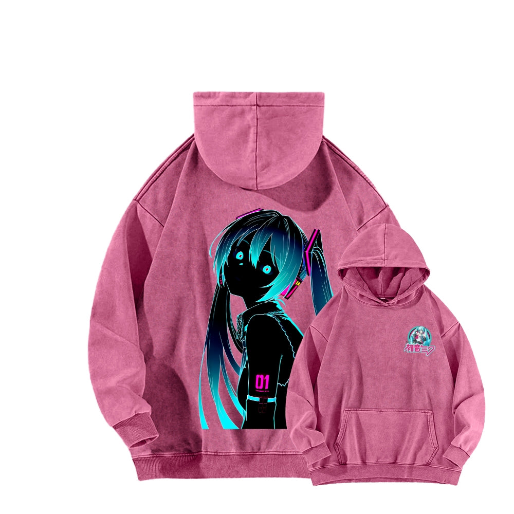 Hatsune Miku Unisex Washed Hoodie 2512006313
