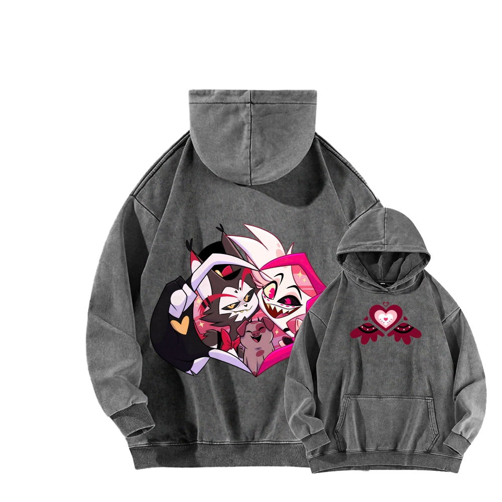 Hazbin Hotel Unisex Washed Hoodie 2512006973