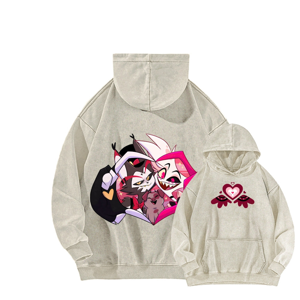 Hazbin Hotel Unisex Washed Hoodie 2512006973