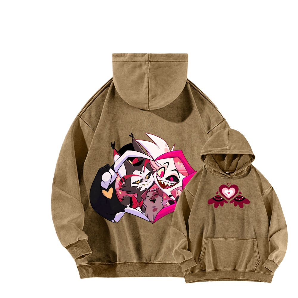 Hazbin Hotel Unisex Washed Hoodie 2512006973