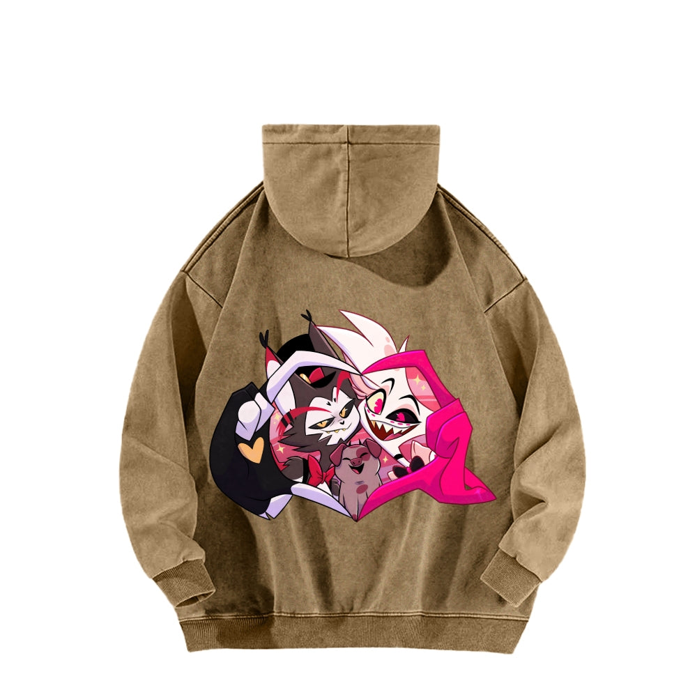 Hazbin Hotel Unisex Washed Hoodie 2512006973