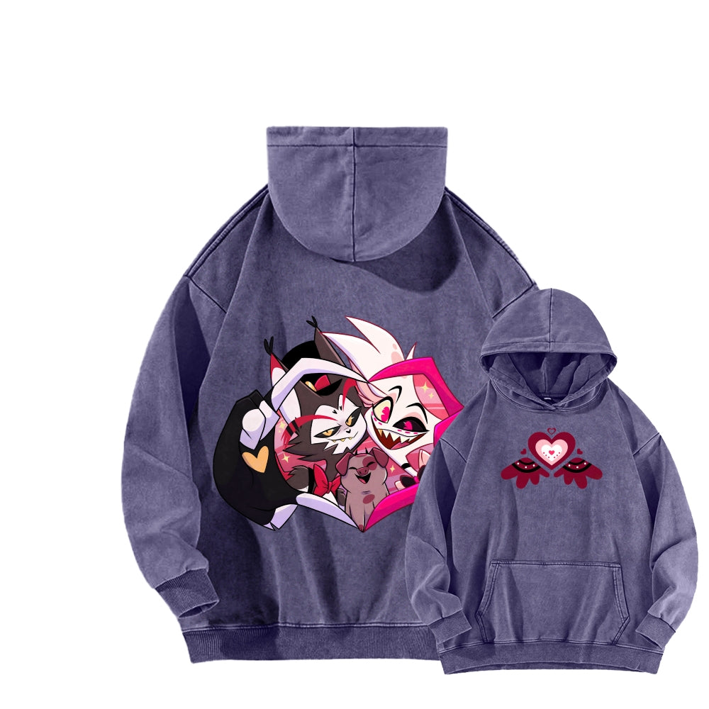 Hazbin Hotel Unisex Washed Hoodie 2512006973