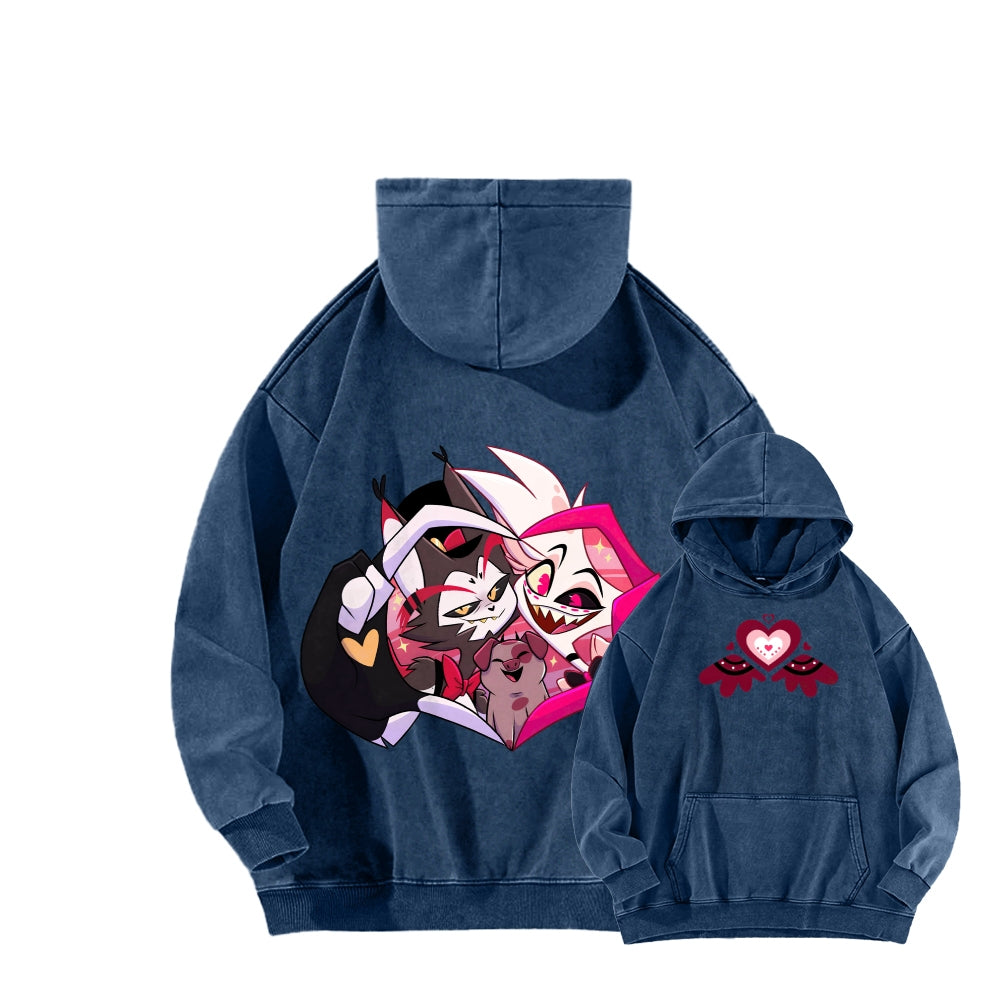 Hazbin Hotel Unisex Washed Hoodie 2512006973