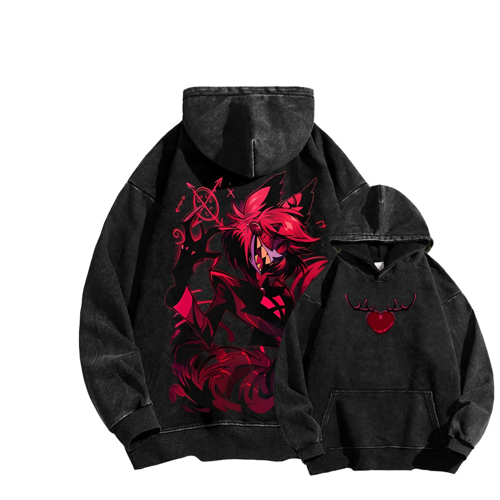 Hazbin Hotel Unisex Washed Hoodie 2512007906