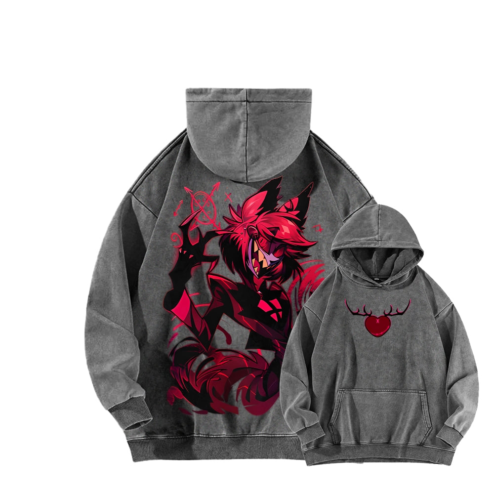 Hazbin Hotel Unisex Washed Hoodie 2512007906