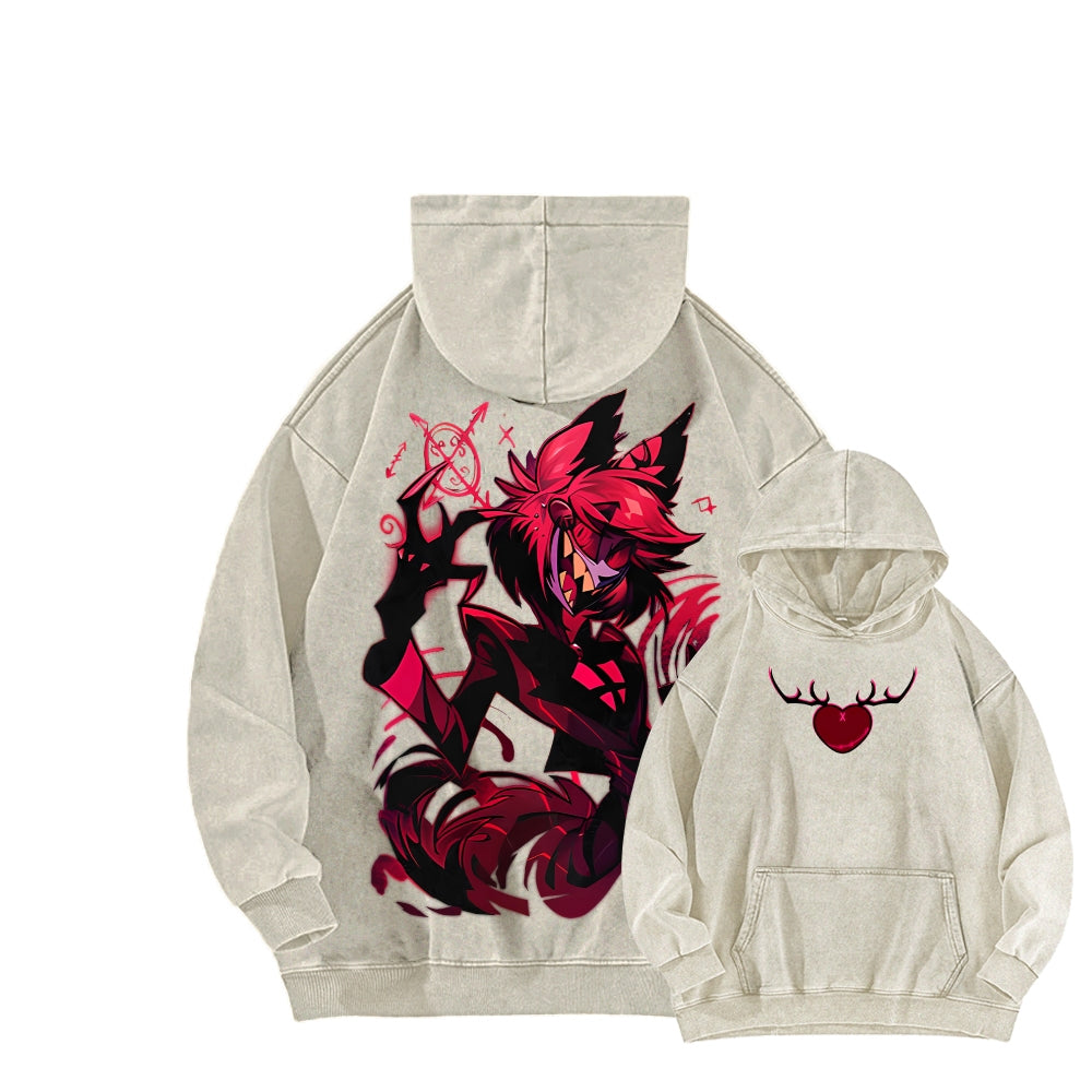 Hazbin Hotel Unisex Washed Hoodie 2512007906