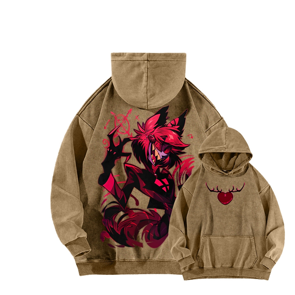 Hazbin Hotel Unisex Washed Hoodie 2512007906