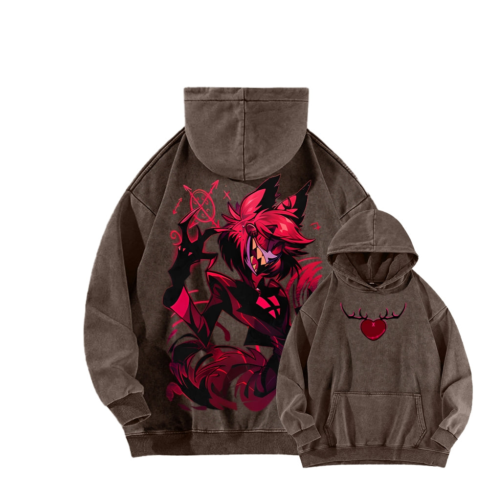 Hazbin Hotel Unisex Washed Hoodie 2512007906