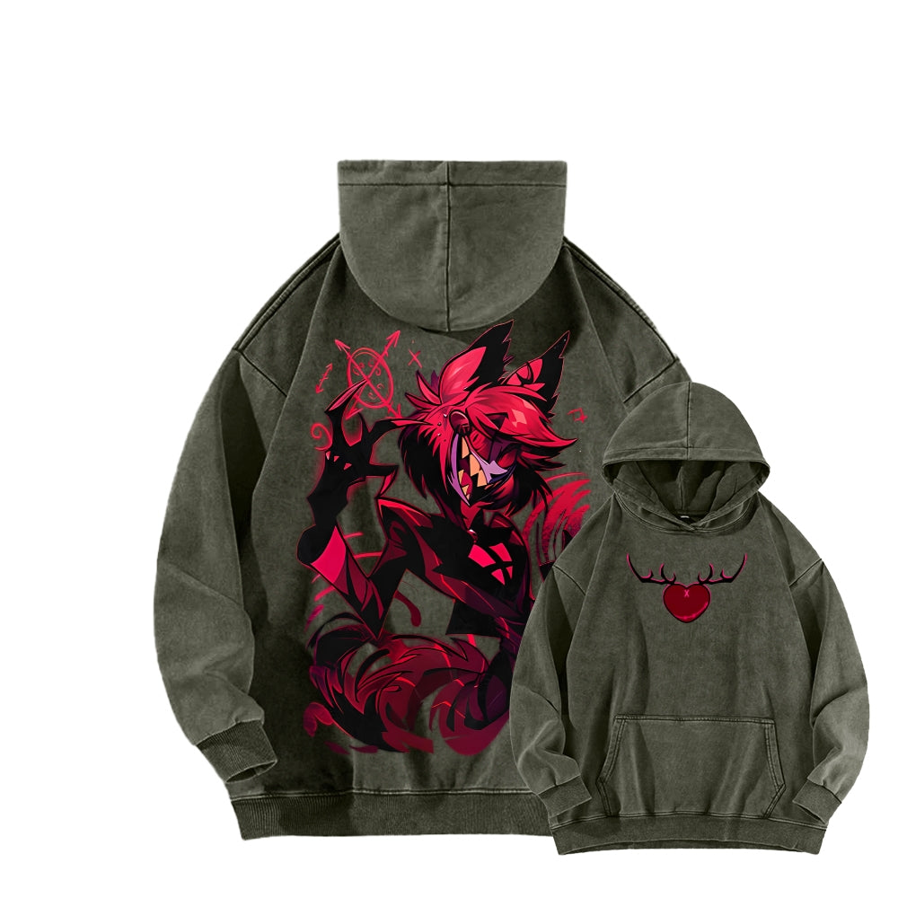 Hazbin Hotel Unisex Washed Hoodie 2512007906