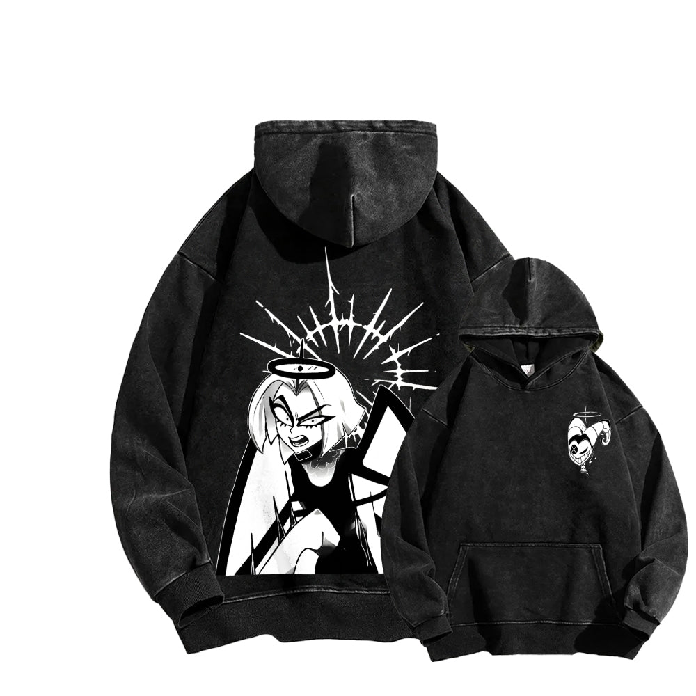 Hazbin Hotel Unisex Washed Hoodie 2512008819