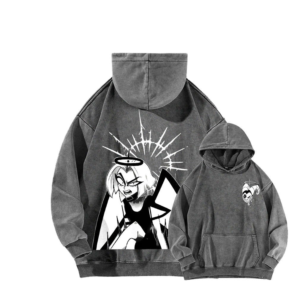 Hazbin Hotel Unisex Washed Hoodie 2512008819