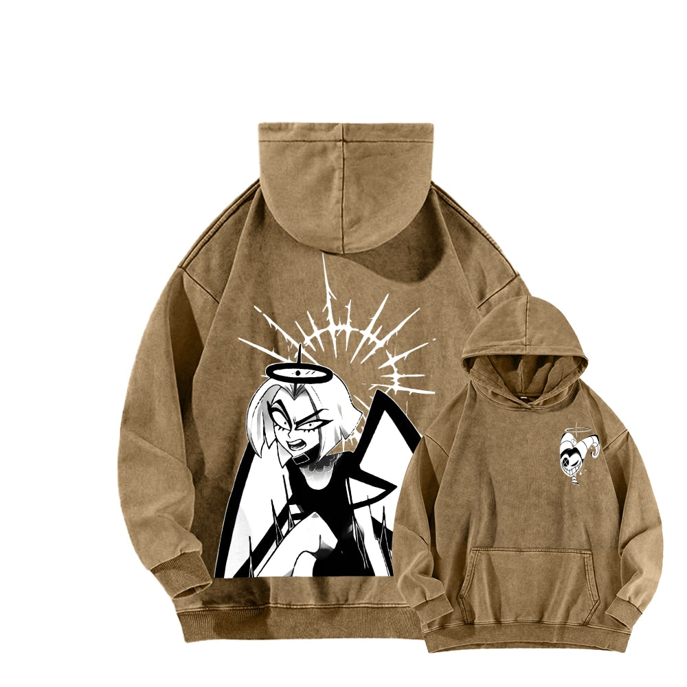 Hazbin Hotel Unisex Washed Hoodie 2512008819